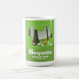 Sequoia National Park Karte Reiseplakat Verwandlungstasse
