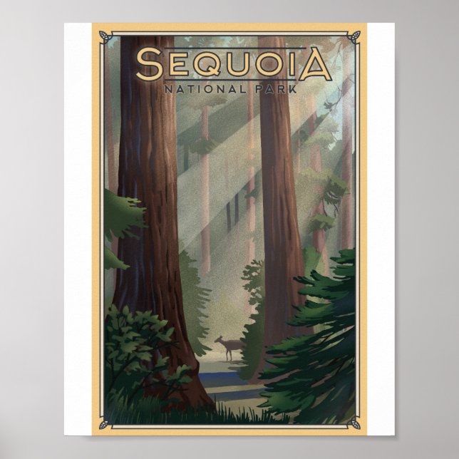 Sequoia National Park Litho Artwork Poster (Vorne)