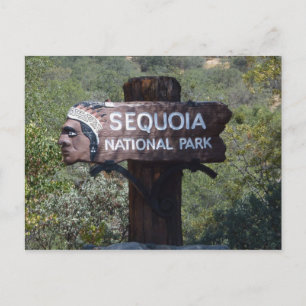 Sequoia National Park Sign "Indian Head" Postkarte