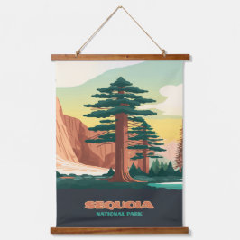 Sequoia Nationalpark Bäume Berge Wandteppich Mit Holzrahmen