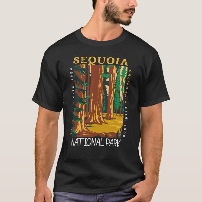 Sequoia Nationalpark California Retro gestört T-Shirt (Vorderseite)