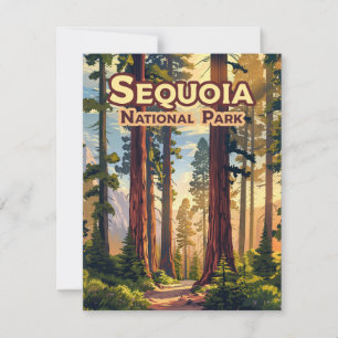 Sequoia Nationalpark California Tree Retro Card