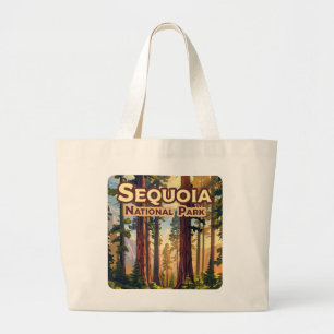 Sequoia Nationalpark California Tree Retro Jumbo Stoffbeutel