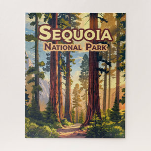 Sequoia Nationalpark California Tree Retro Puzzle