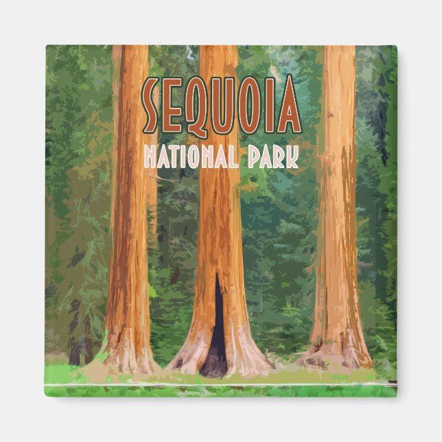 Sequoia Nationalpark California Vintag Magnet (Vorne)