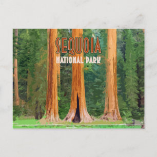 Sequoia Nationalpark California Vintag Postkarte