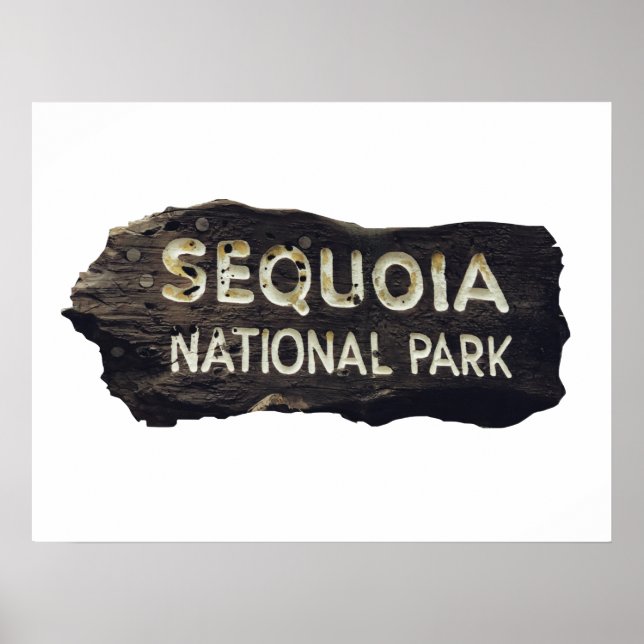 Sequoia Nationalpark Holzschild Poster (Vorne)