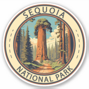 Sequoia Nationalpark Illustration Aufkleber