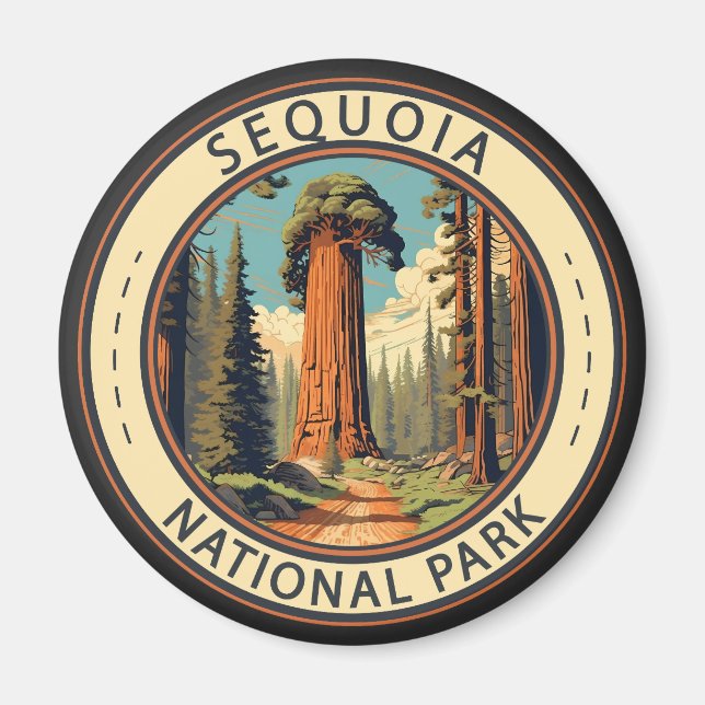Sequoia Nationalpark Illustration Magnet (Vorne)