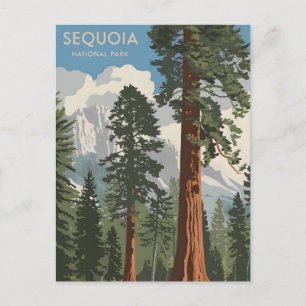 Sequoia-Nationalpark im Vintage-Stil Postkarte