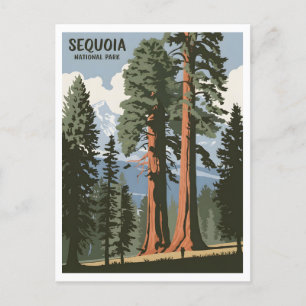 Sequoia-Nationalpark im Vintage-Stil Postkarte