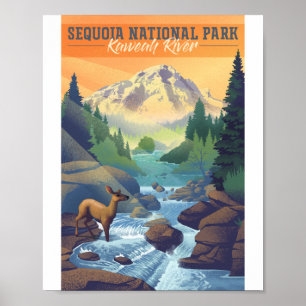 Sequoia Nationalpark Litho Artwork Poster