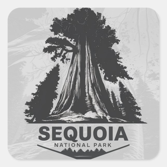 Sequoia-Nationalpark Quadratischer Aufkleber (Vorderseite)