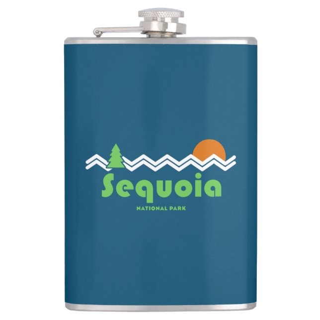 Sequoia Nationalpark Retro Flachmann (Vorderseite)