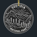 Sequoia Nationalpark Riesengebirge Sequoia Bäume M Keramik Ornament<br><div class="desc">Sequoia Monoline Design. Der Park ist der höchste Punkt in den benachbarten United Staaten,  Mount Whitney,  und liegt südlich des Kings Canyon National Park.</div>