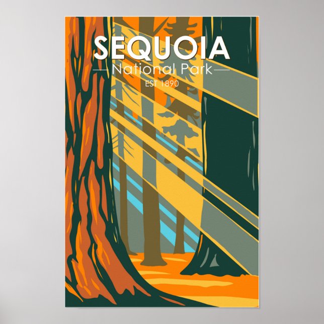 Sequoia Nationalpark Riesengebirge Sequoia Trees Poster (Vorne)