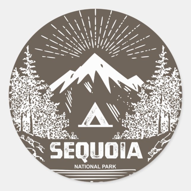 Sequoia-Nationalpark Runder Aufkleber (Vorderseite)