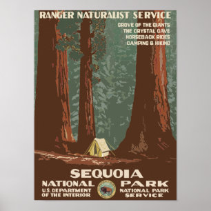 Sequoia Nationalpark USA Vintage Travel Poster