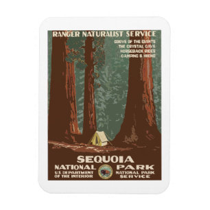 Sequoia Nationalpark USA Vintage Travel Poster Magnet
