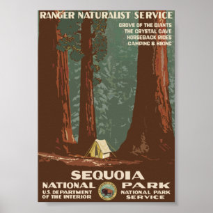 Sequoia Nationalpark Vintage Poster