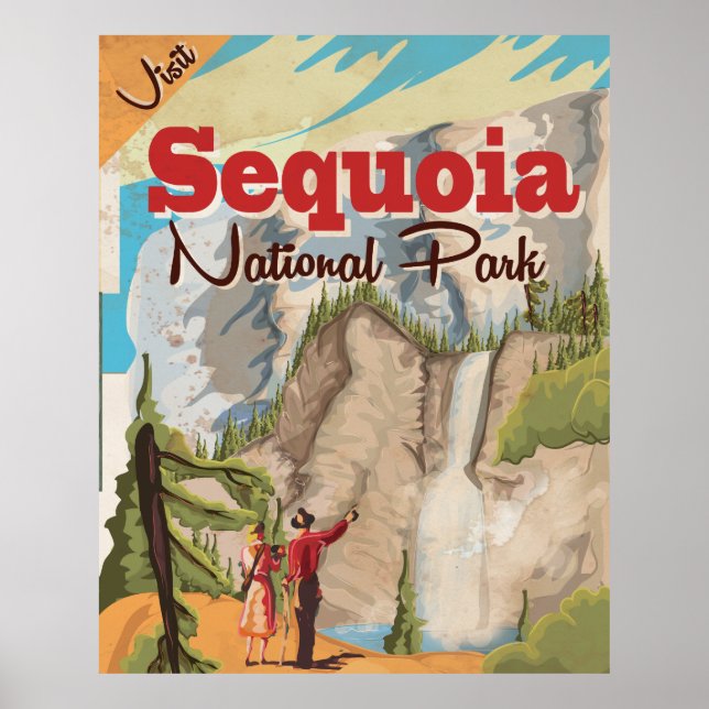 Sequoia Vintage Travel Poster. Poster (Vorne)