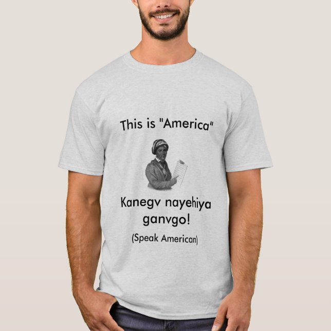 Sequoyah sagt: Dieses ist Amerika, sprechen T-Shirt (Vorderseite)