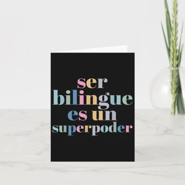 Ser Bilingue Es Un Superder Bilingual Spanieacher  Karte (Vorderseite)