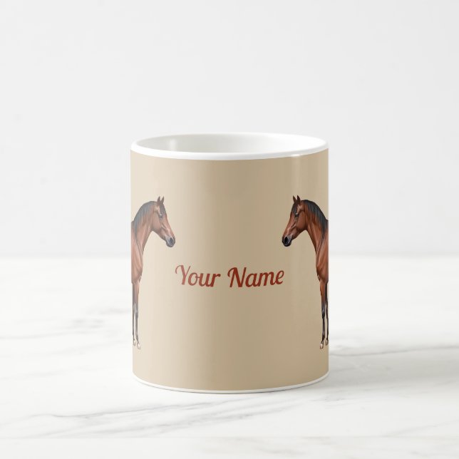 Serafina - braunes Pferd, stehend -  Kaffeetasse (Mittel)
