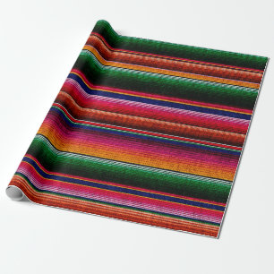 Serape Fabric Texture Colorful Mexican Blanket Geschenkpapier