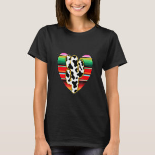Serape-Kaktus-Kuh-Druck T-Shirt