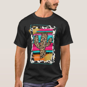 SERAPE KAKTUS Leopard Kuh Muster Druck Cowgirl Ro T-Shirt