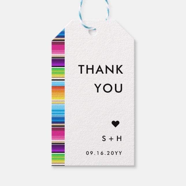 Serape Spring Stripes | Danke Geschenkanhänger (Vorderseite)