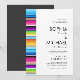 Serape Spring Stripes | Wedding Invite Gray Back Einladung