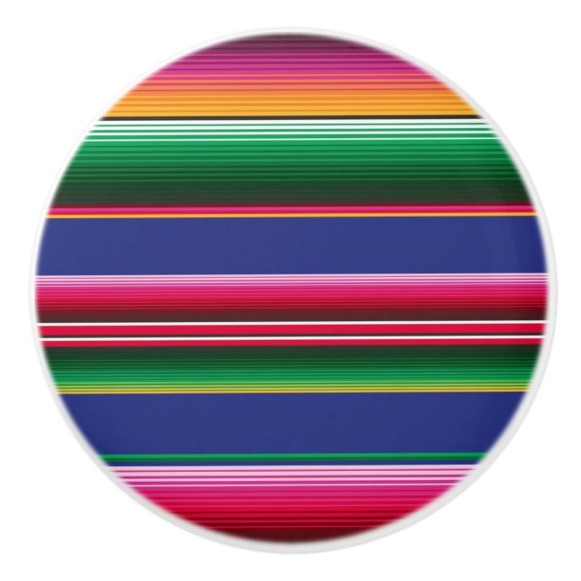 Serape Stripes Coco Mexican Bold Colors Keramikknauf (Vorderseite)