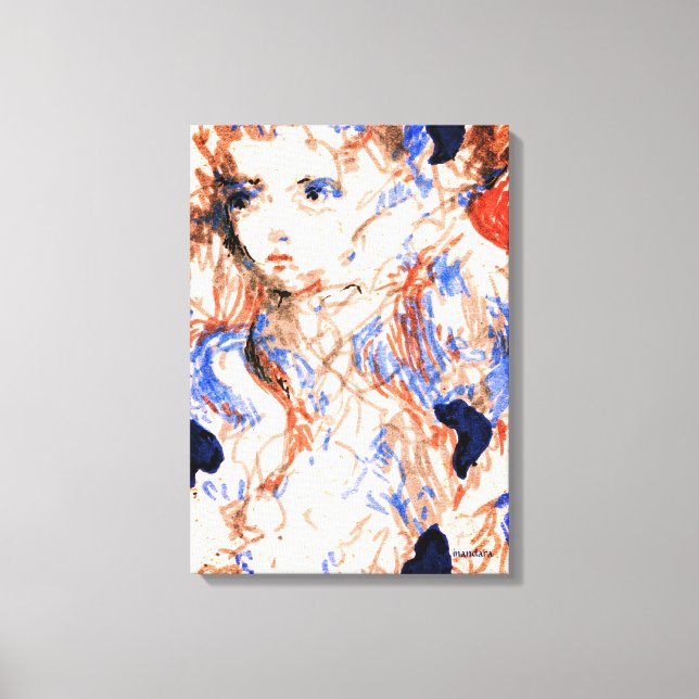 Seraph Angel Mythischer Kreaturentink-Stift Zeichn Leinwanddruck (Vorderseite)