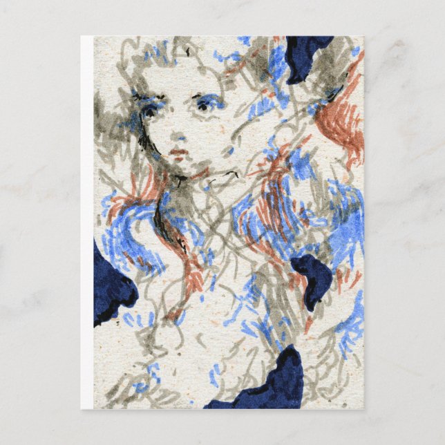 Seraph Ink Pen Zeichnend Postkarte (Vorderseite)