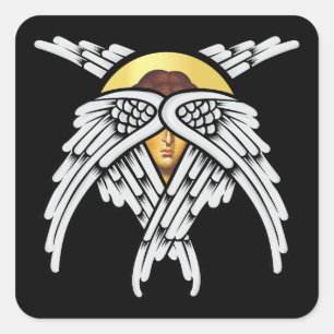 Seraphim Engel Silber Quadratischer Aufkleber