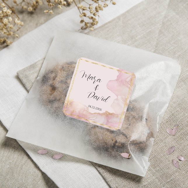 Seraphina Rosa und Gold Quadratischer Aufkleber (Von Creator hochgeladen)