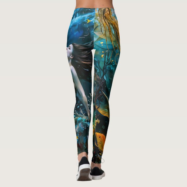 "Seraphina" - Wunderschöne mystische Meerjungfrau Leggings (Rückseite)