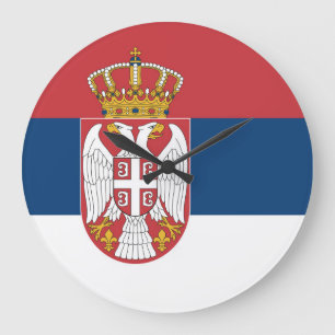 Serbia Flag Große Wanduhr