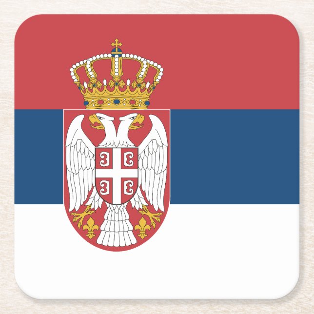 Serbia Flag Rechteckiger Pappuntersetzer (Vorderseite)