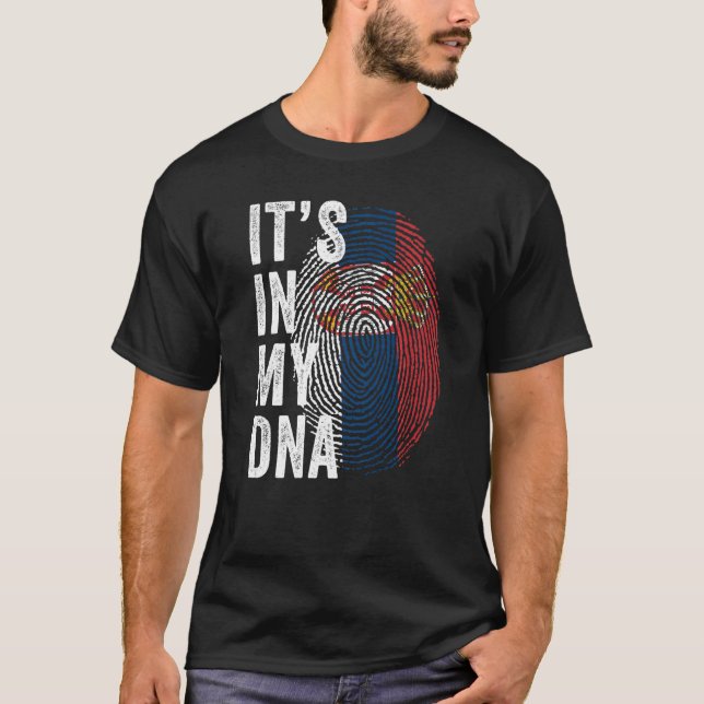 Serbia It's In My DNA Cute Serb Fingerprint Serbia T-Shirt (Vorderseite)