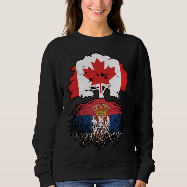 Serbia Serbian Canadian Canada Tree Roots Flag Sweatshirt (Vorderseite)