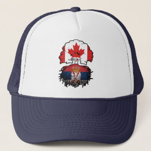 Serbia Serbian Canadian Canada Tree Roots Flag Truckerkappe