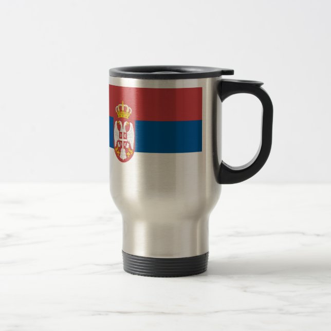 Serbian-Flaggen-Reise-Tasse Reisebecher (Rechts)