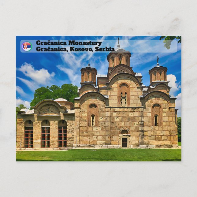SERBIAN MONASTERIEN - Kloster Gračanica orthodox Postkarte (Vorderseite)