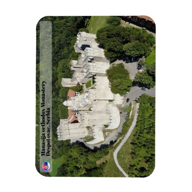 SERBIAN MONASTERIEN - Kloster Manasija 3 Magnet (Vertikal)