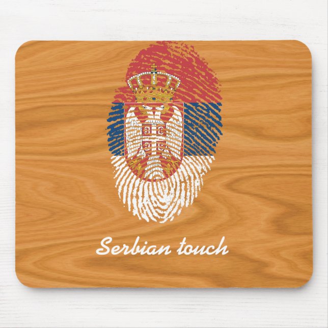 Serbian-Touch-Fingerabdruckflagge Mousepad (Vorne)