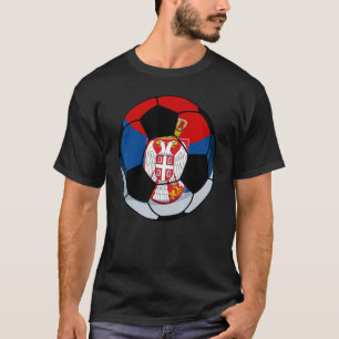 Serbien Ball Flag Patriotic Football Proud Nostalg T-Shirt