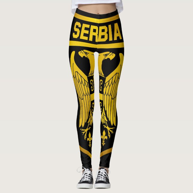 Serbien Emblem Leggings (Vorderseite)